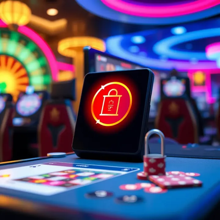 Illustration showing secure digital payment interface for global casino transactions
