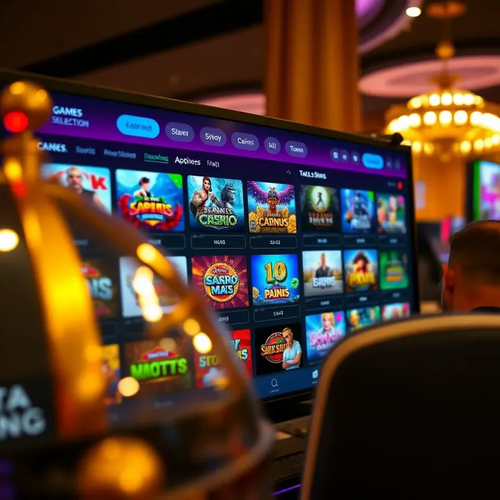 User interface showcasing game selection and navigation on au.casino mate platform