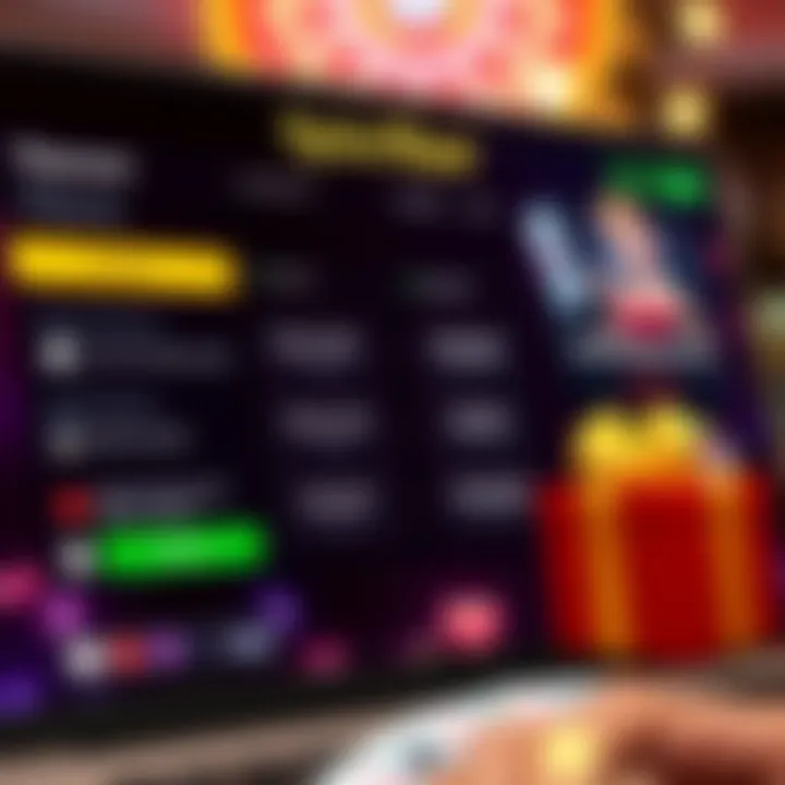 Secure online casino interface showing payment options and bonus offers