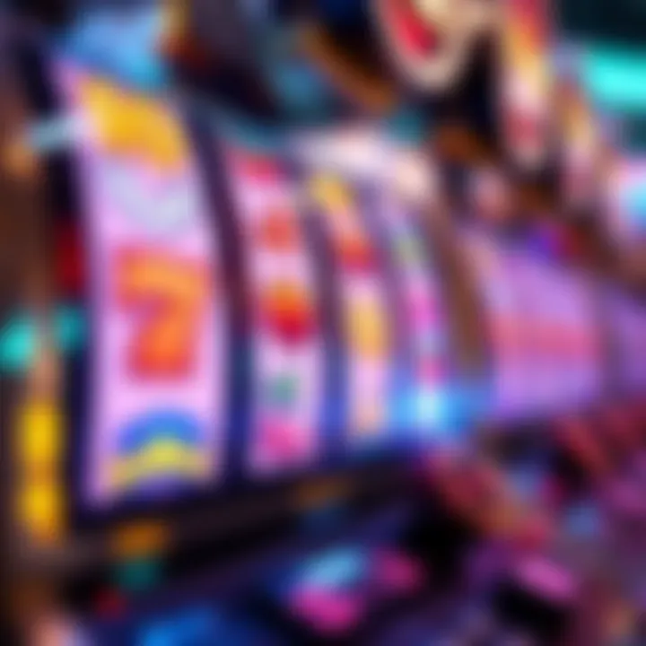 Colorful slot machine reels displaying a winning combination with vibrant symbols