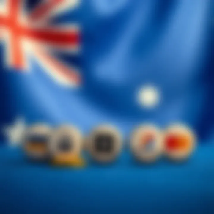Secure payment options icons with Australian flag background