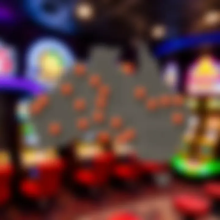 Detailed map of Australia with icons indicating legal status of online pokies across regions