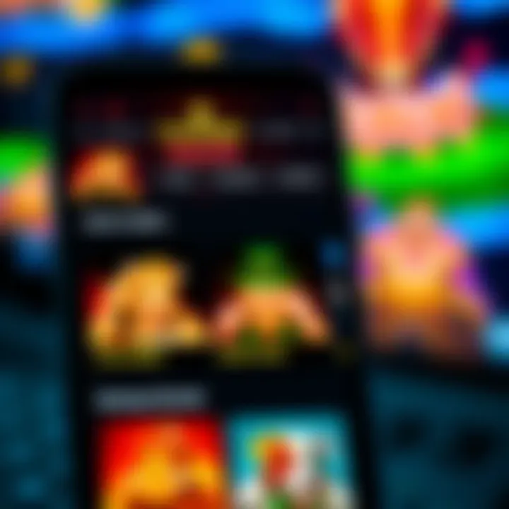 User interface of Casino Mate app showcasing game selection and navigation features