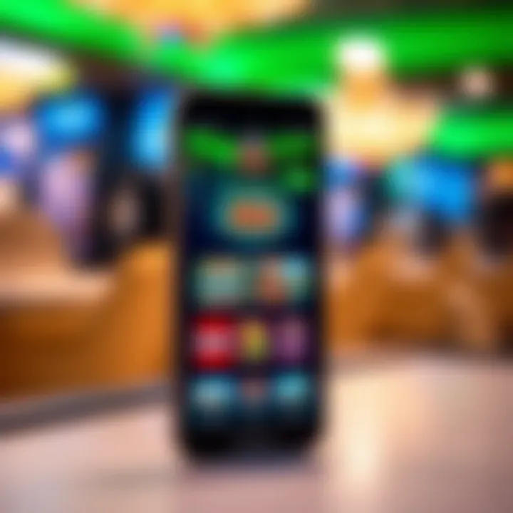 Mobile device displaying Casino Mate AUS mobile casino interface with game selection screen