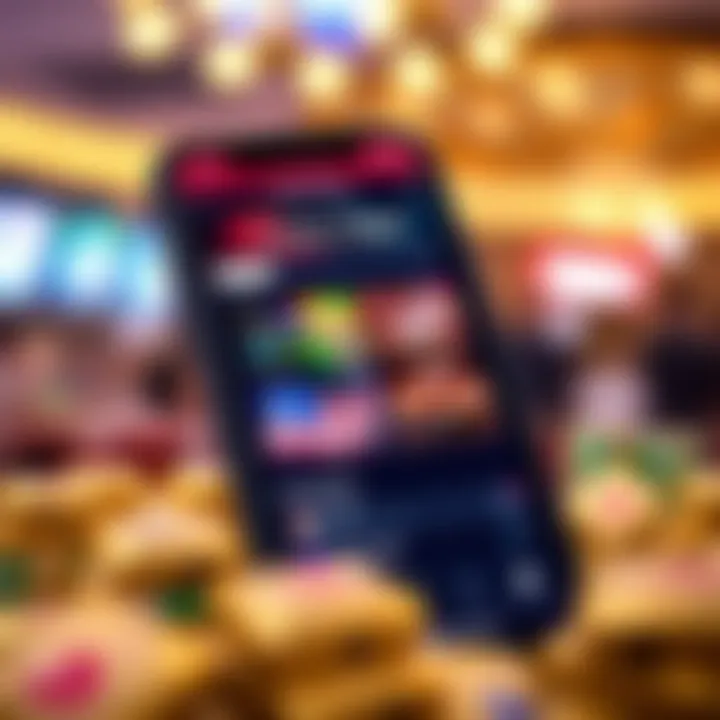Mobile phone showing Casino Mate interface emphasizing easy navigation and payment features