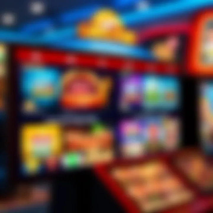 Colorful online casino interface showcasing a variety of slot and table games
