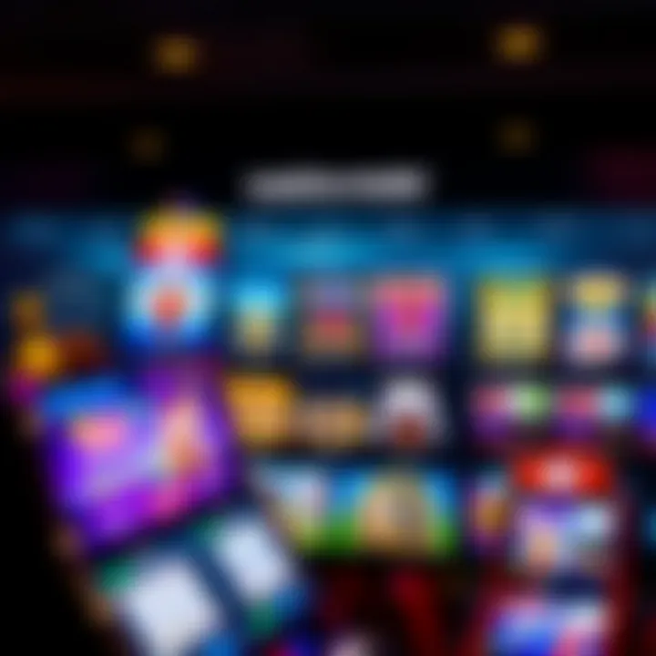 Casino-Mate Australia Game Selection Overview Online casino interface showing a variety of slot machines and table games with an Australian theme