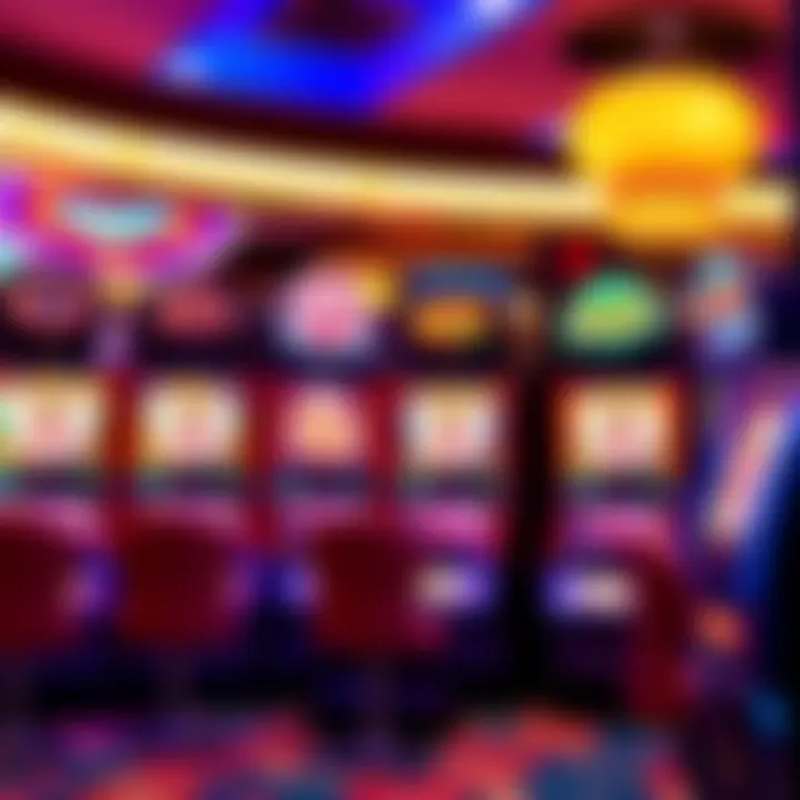 Colorful casino slot machines with bright digital displays and Australian theme