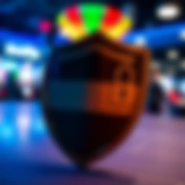 Secure transaction shield symbolizing safety and protection in online casino banking