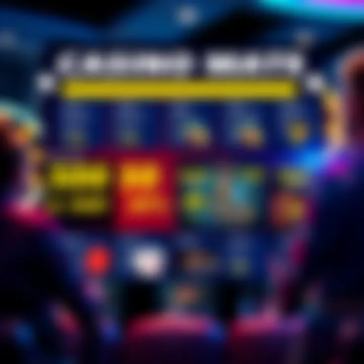 Illustration of a digital casino interface displaying bonus codes and promotional offers for Australian players