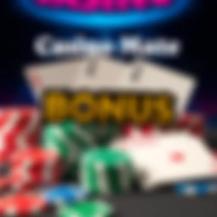 Colorful casino chips and playing cards representing bonus offers