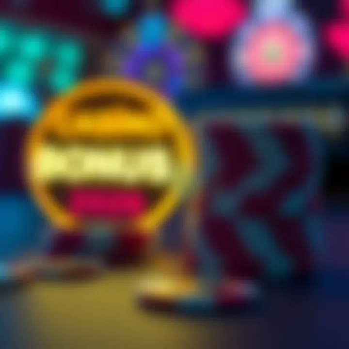 A colorful casino chip stack next to a glowing bonus code symbol