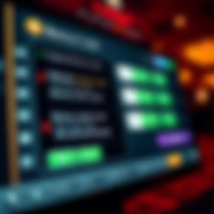 Digital interface showing various Casino Mate bonus code options and activation buttons on a gaming platform
