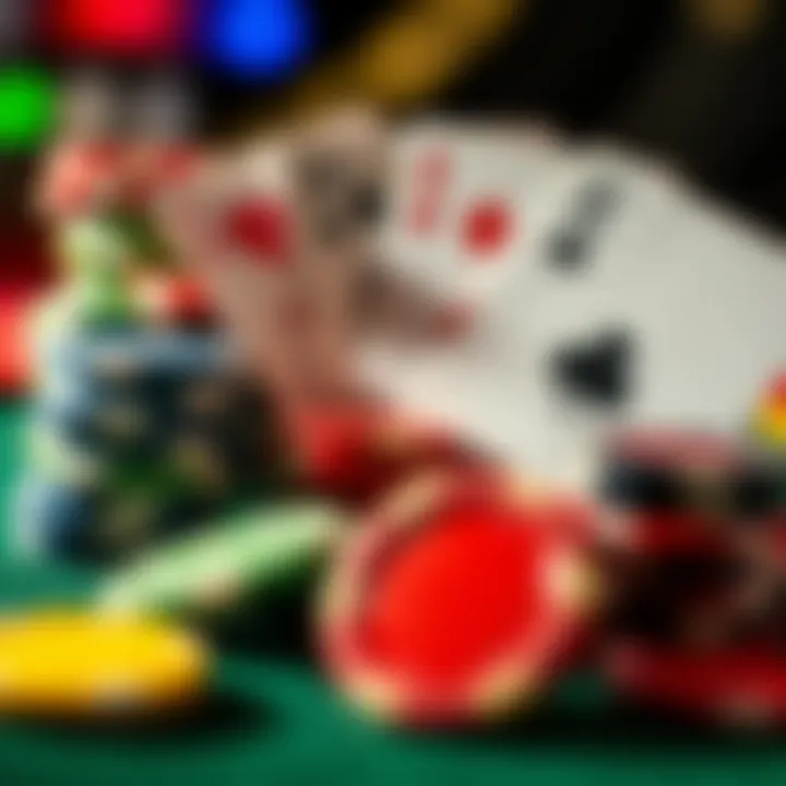 Colorful casino chips and playing cards representing bonus rewards