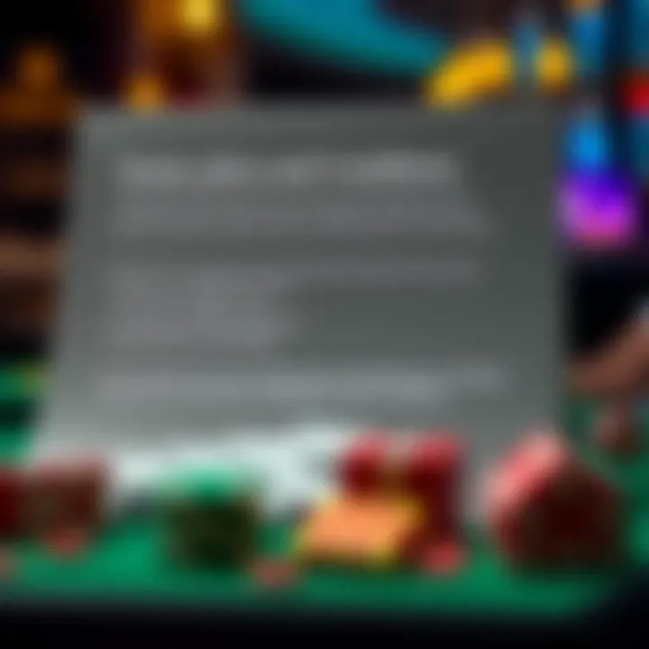 Visual representation of terms and conditions highlighting important points for casino bonus usage