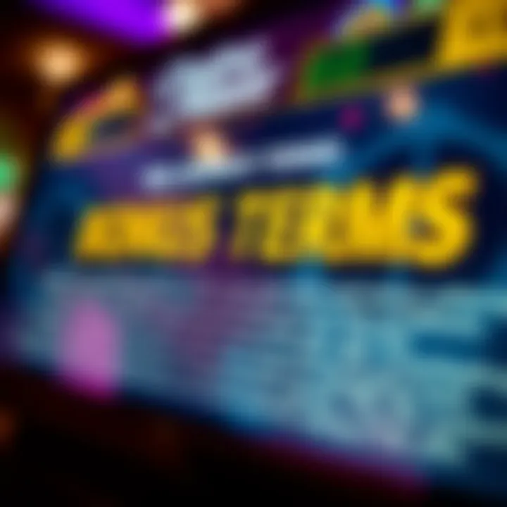 Understanding Bonus Terms at Casino Mate Close-up of a digital screen displaying bonus terms and conditions for an online casino offer