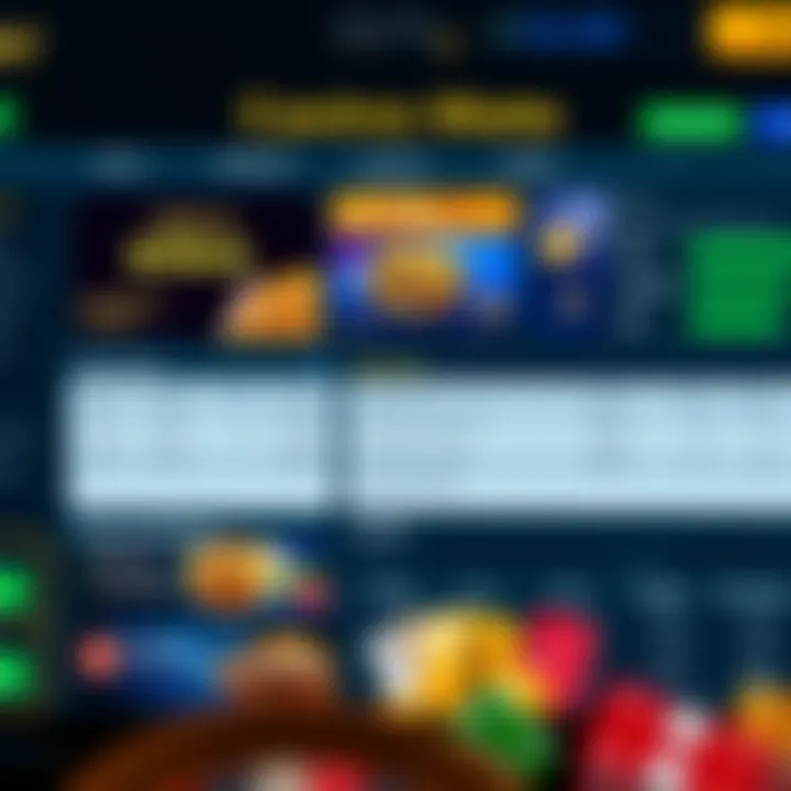 User-friendly online casino dashboard displaying bonus offers, payment options, and payout summary