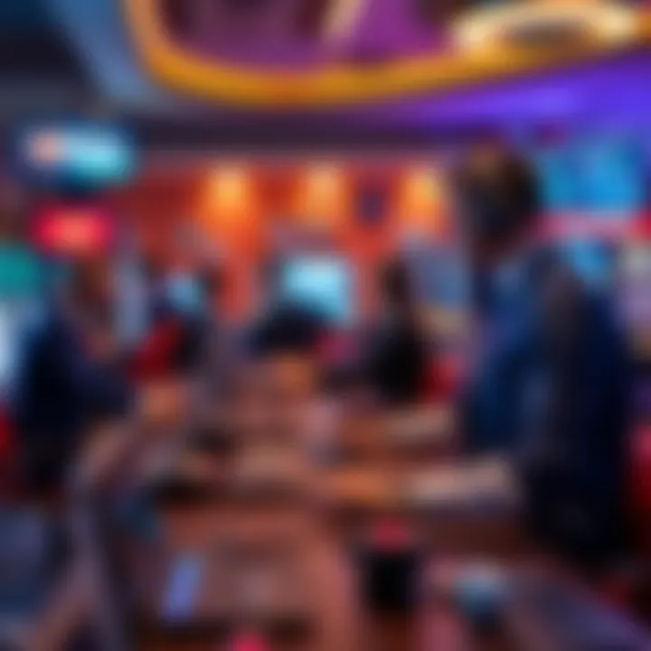 Illustration of digital communication technology connecting players and support agents