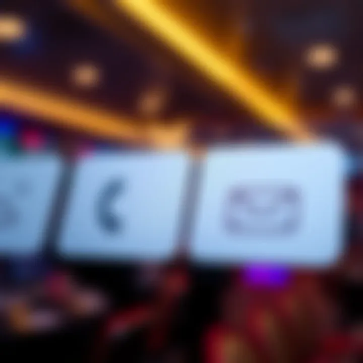 Contact options including phone and email icons representing Casino Mate support channels