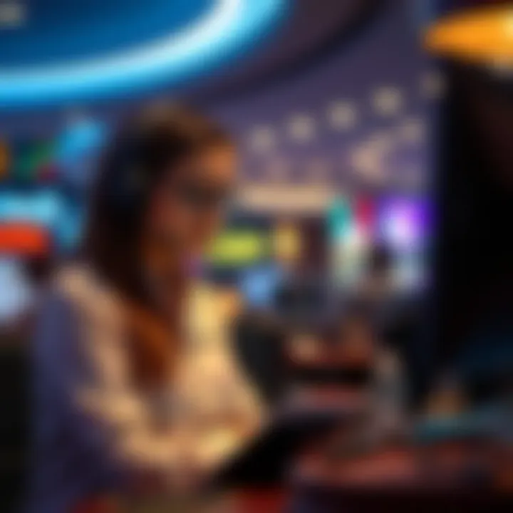 Customer support representative assisting with payment method inquiries at an online casino