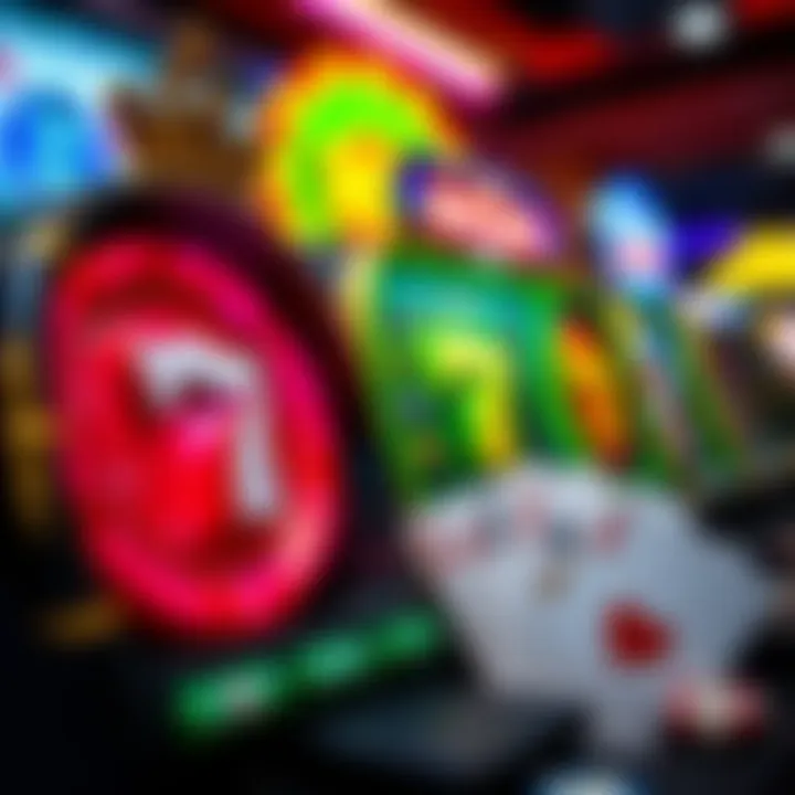 Colorful online casino game selection featuring reels and cards