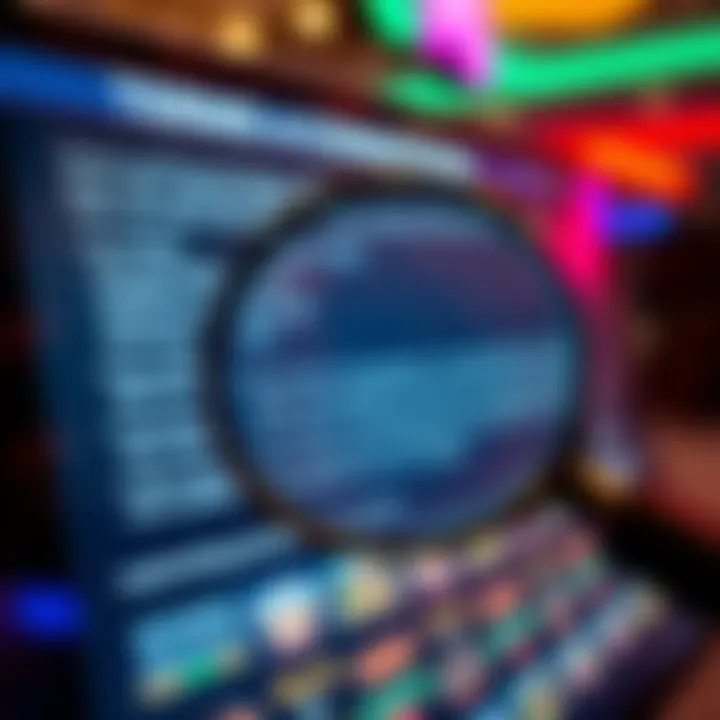 Graphic depicting terms and conditions on a digital interface with a magnifying glass highlighting wagering requirements