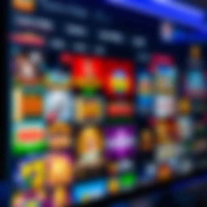 Assortment of popular online casino games displayed on a digital interface