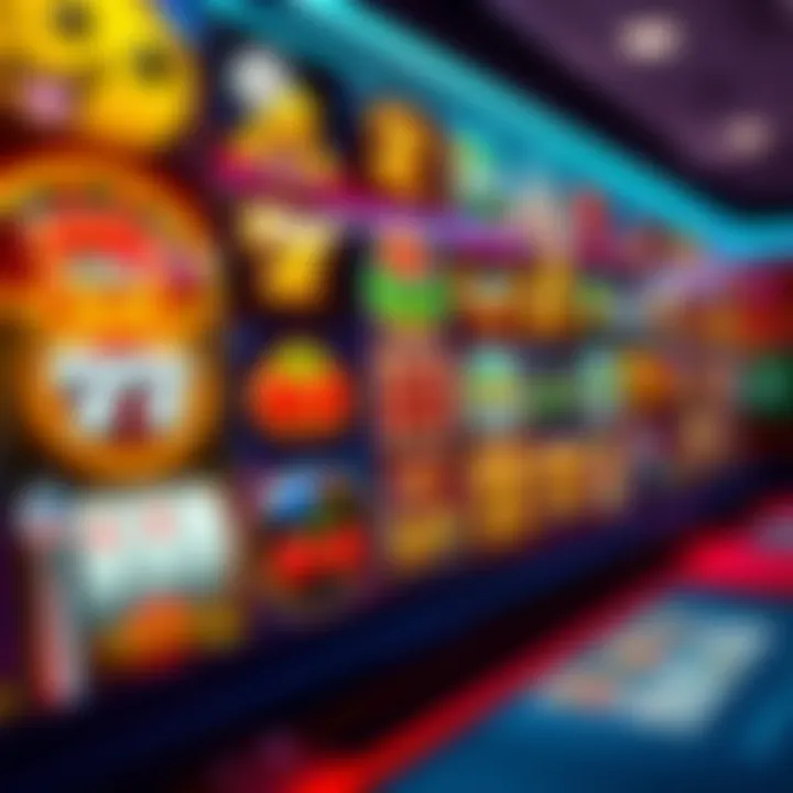Colorful casino game icons representing a variety of slots and table games