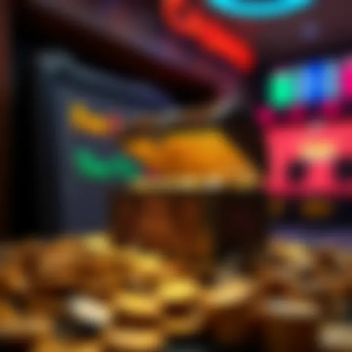 Illustration showing a glowing treasure chest representing hidden free spins at an online casino platform