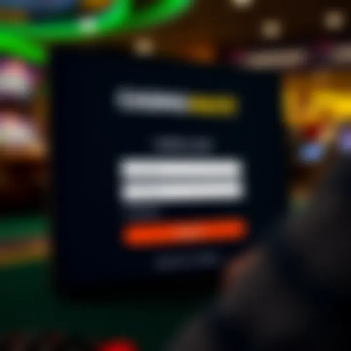 User interface displaying the Casino Mate login screen with input fields for username and password