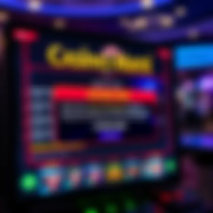 Online casino platform undergoing scheduled maintenance with digital interface showing downtime notification