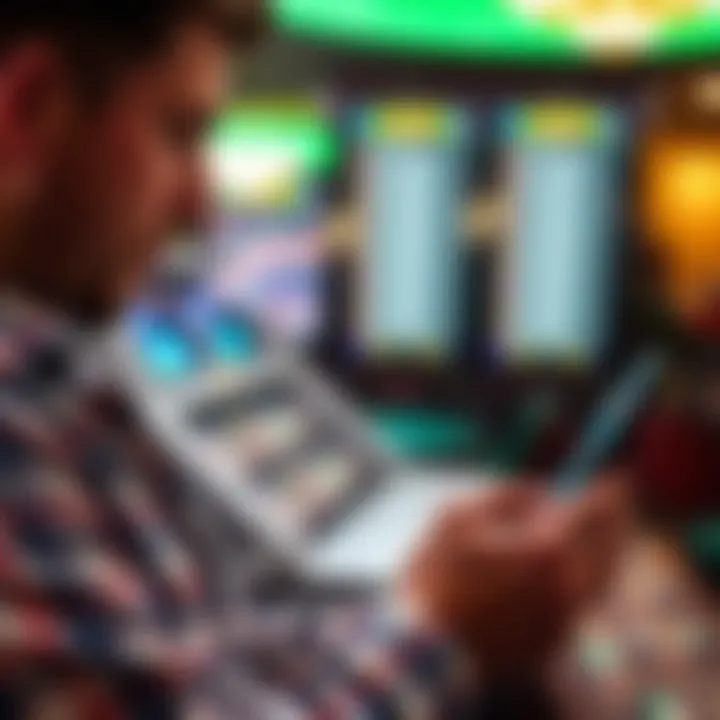 User checking updates on mobile device during online casino downtime