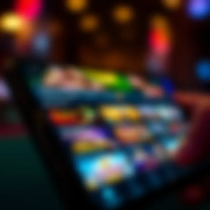 Mobile device screen displaying Casino Mate online casino interface with game options and navigation menu