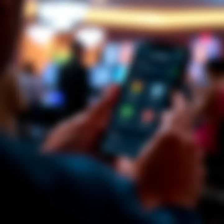 User navigating Casino Mate app on a mobile phone with visible security and gameplay icons