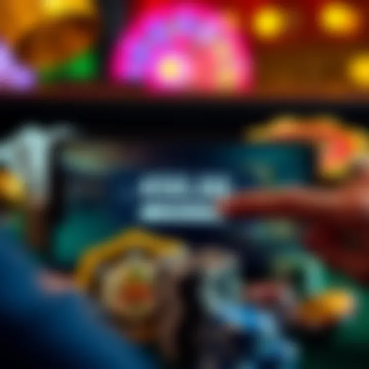 Illustration of a casino bonus code being redeemed on a digital device with casino-themed icons around