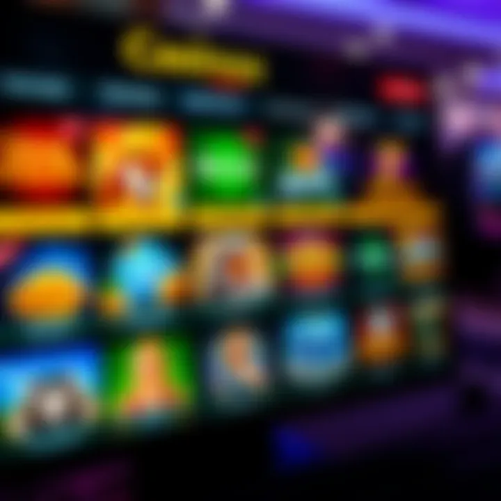 Online casino interface showing a variety of game options including slots and card games