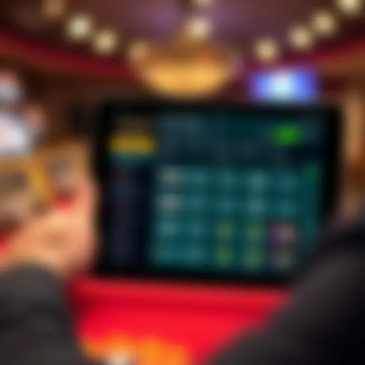 iPad screen showing payment options and responsible gaming tools in Casino Mate app