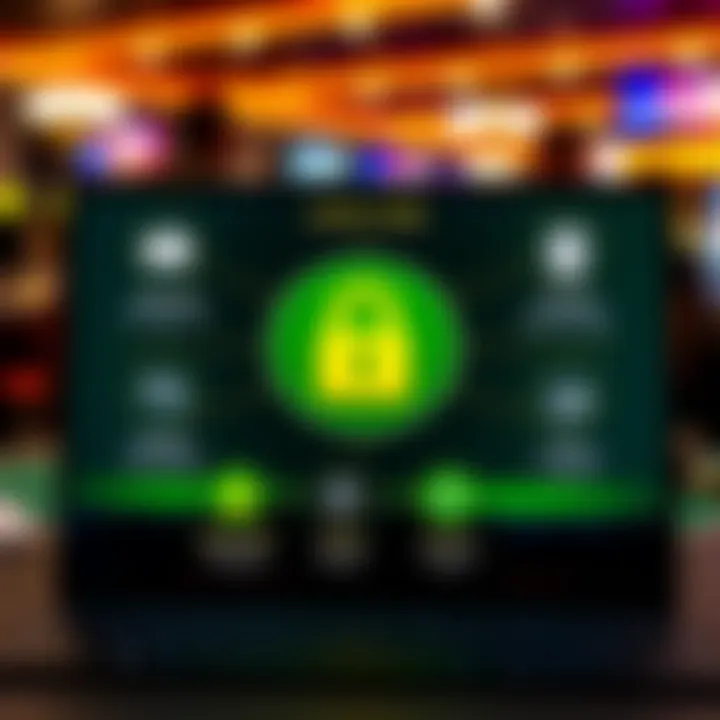 Diagram showing system requirements and security icons for safe Casino Mate gaming