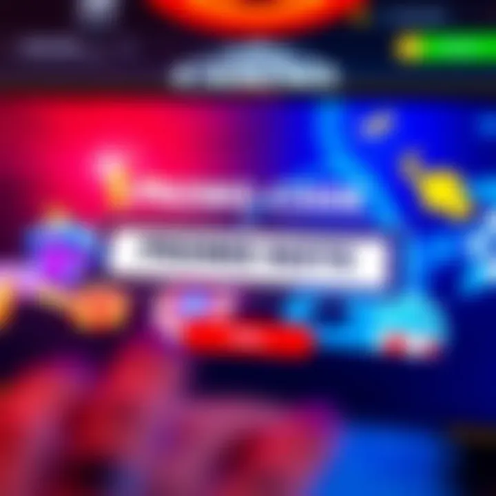 Illustration of a digital casino interface showcasing the entry box for a promo code on a vibrant gaming website layout
