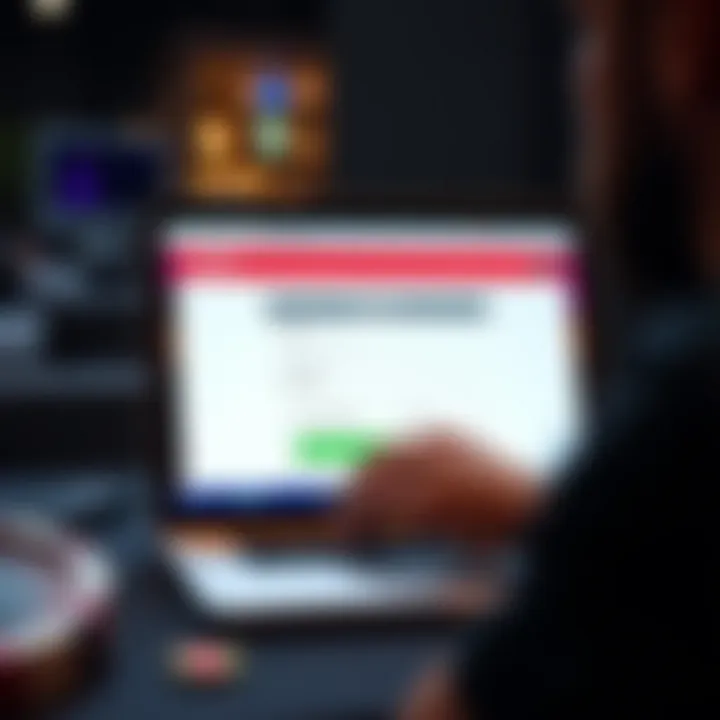 User filling out Casino Mate registration form on laptop screen