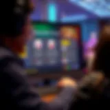 Graphic showing a player interacting with an online casino interface emphasizing responsible gaming controls