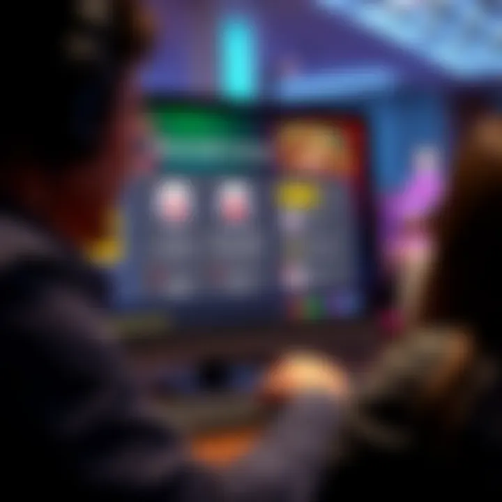 Graphic showing a player interacting with an online casino interface emphasizing responsible gaming controls