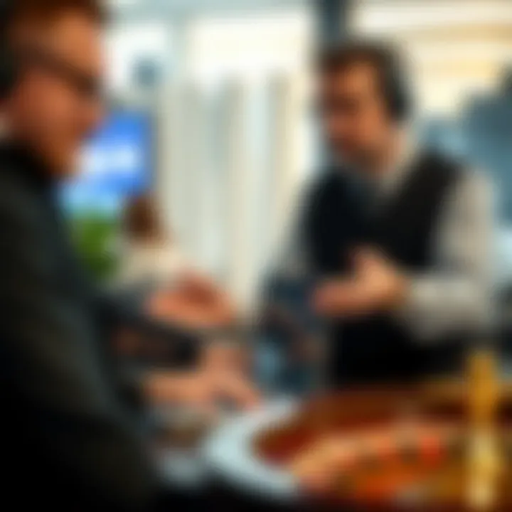 Graphic showing a support agent assisting a player with troubleshooting a roulette error on a laptop