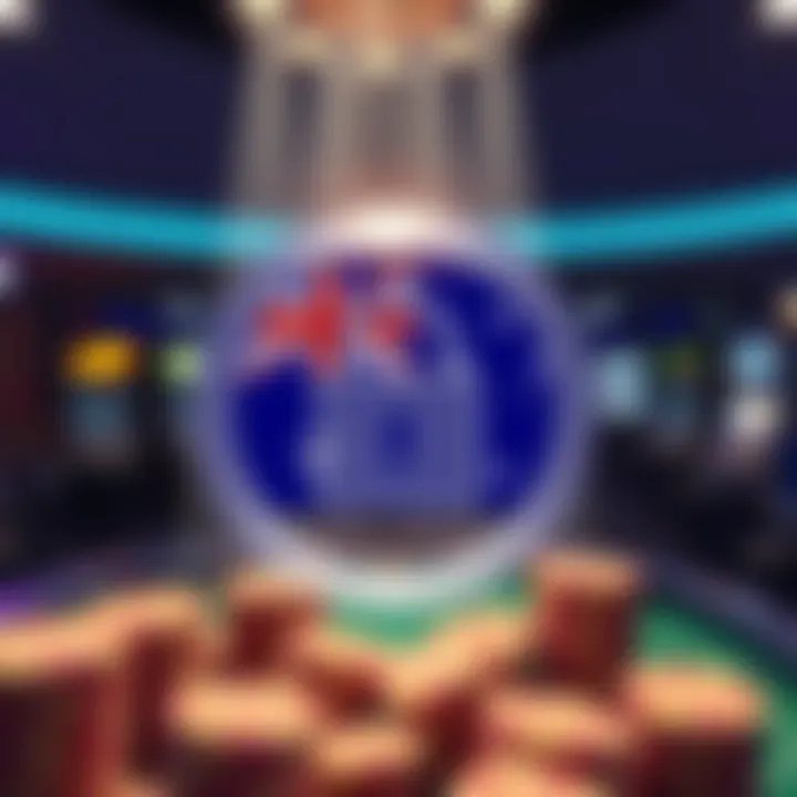 Secure online gaming environment with safety icons and Australian flag