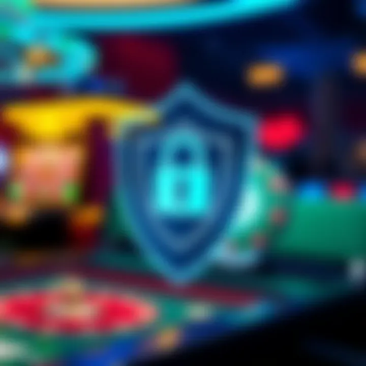 Digital shield symbolizing online security in casino gaming