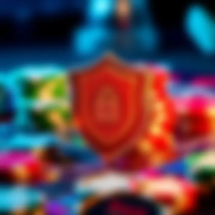 Advanced Security and Payment Options at Casino Mate and Sister Casino Digital security shield icon over a background of casino chips and credit cards