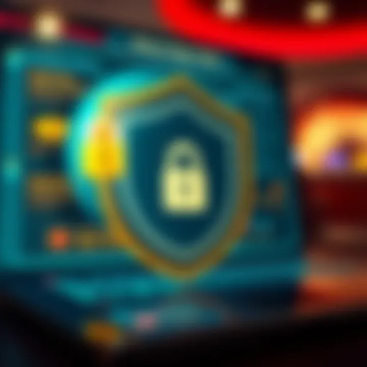 Graphic representation of secure online casino environment highlighting encryption and data protection features