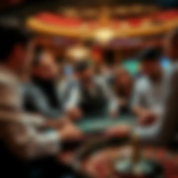 Group of players engaged around a roulette table highlighting social interactions and excitement in casino culture