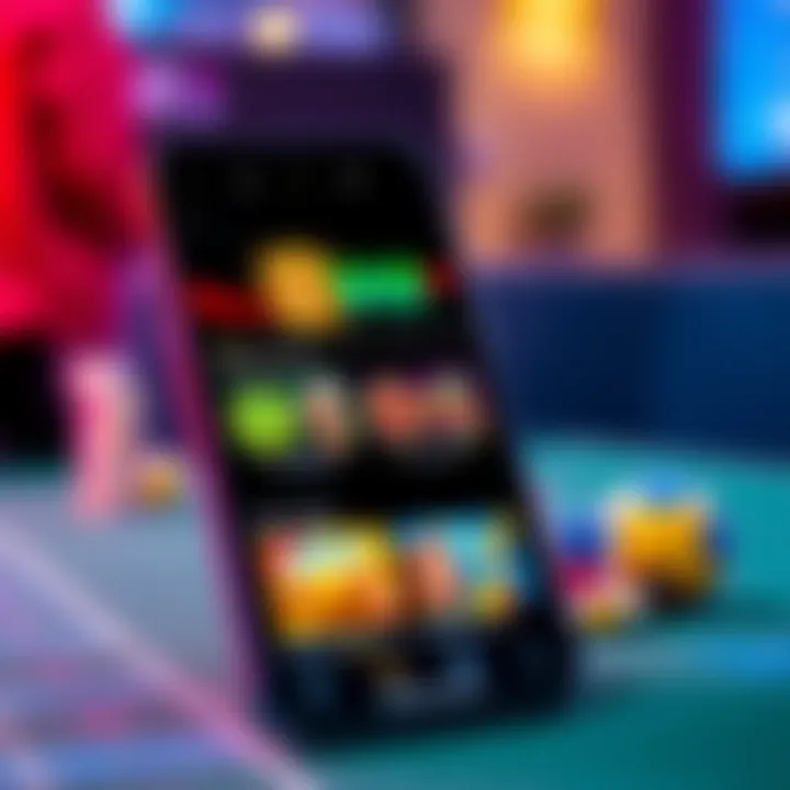 Mobile device displaying a casino app with game selection and bonus offers