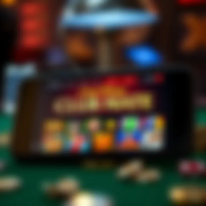 Mobile device displaying the Club Mate Casino app interface with colorful game icons